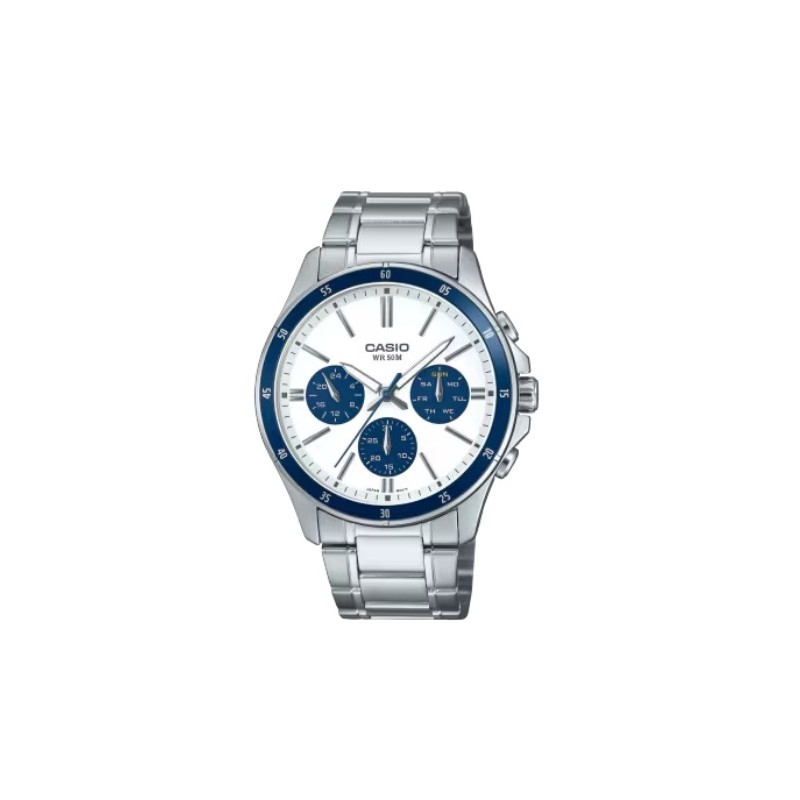 CASIO COLLECTION Mod. MULTIFUNCTION CALENDAR - WHITE & BLUE PANDA MTP-1374D-7A2VDF